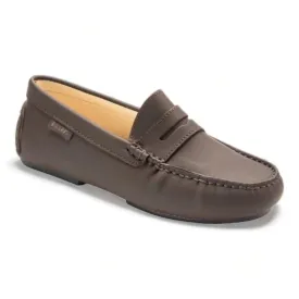 2485 - Brown Sahara Leather Soft Loafer for Girl by London Kids