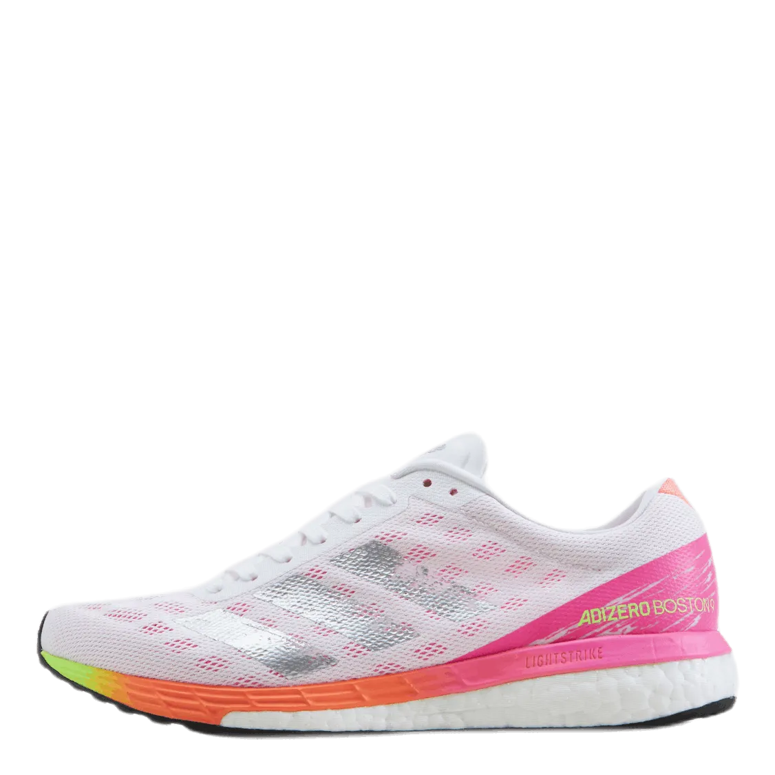 Adizero Boston 9 Shoes Cloud White / Silver Metallic / Screaming Pink