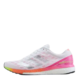 Adizero Boston 9 Shoes Cloud White / Silver Metallic / Screaming Pink