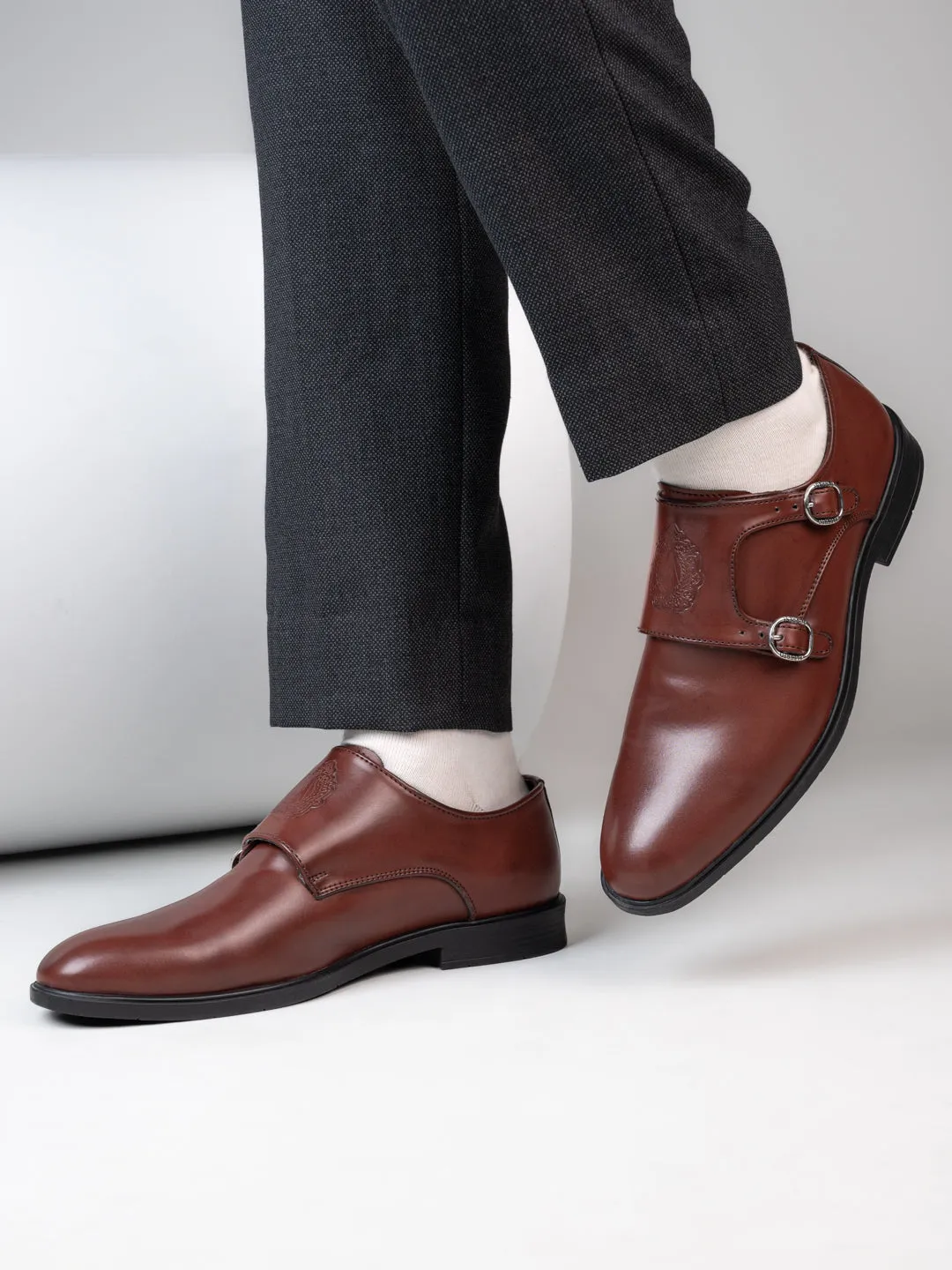 Alberto Torresi Men's Toro Brown Double Monk Straps