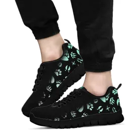 Animal Footprints Teal Gradient -  Women's Sneakers