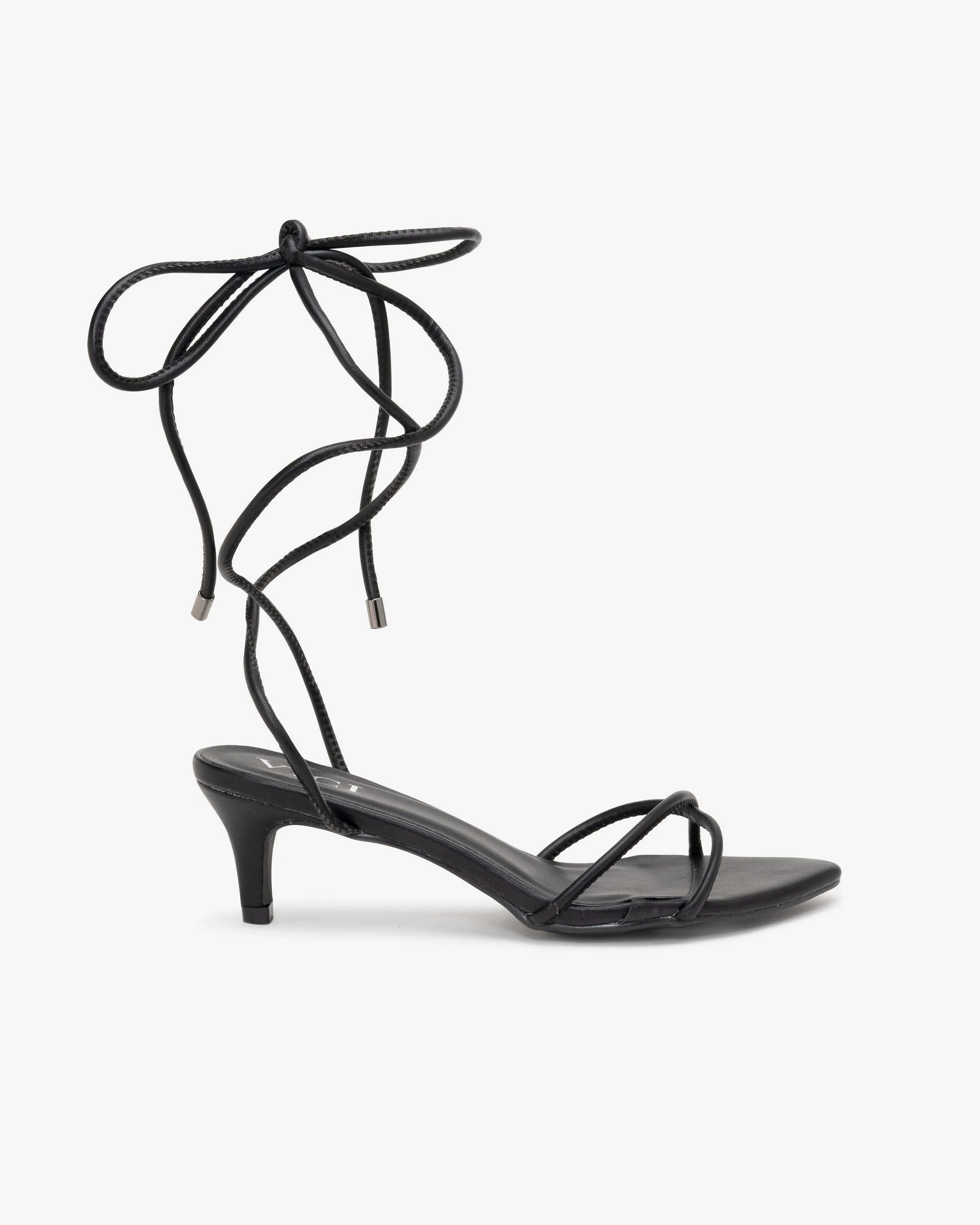 Bella Faux Leather Strappy Kitten Heel