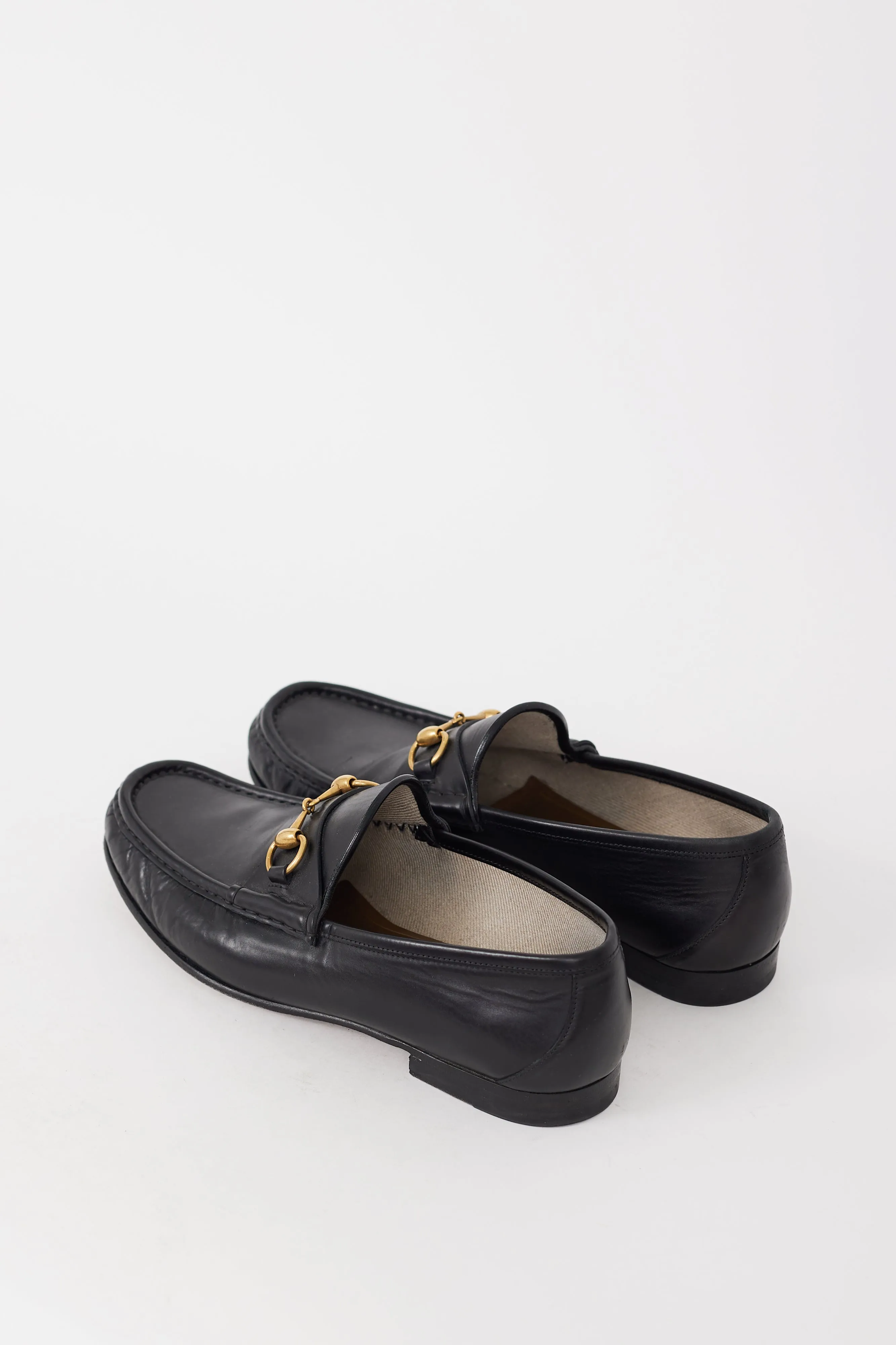 Black & Gold Hardware Leather Loafer