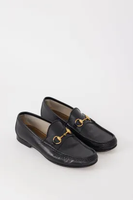 Black & Gold Hardware Leather Loafer