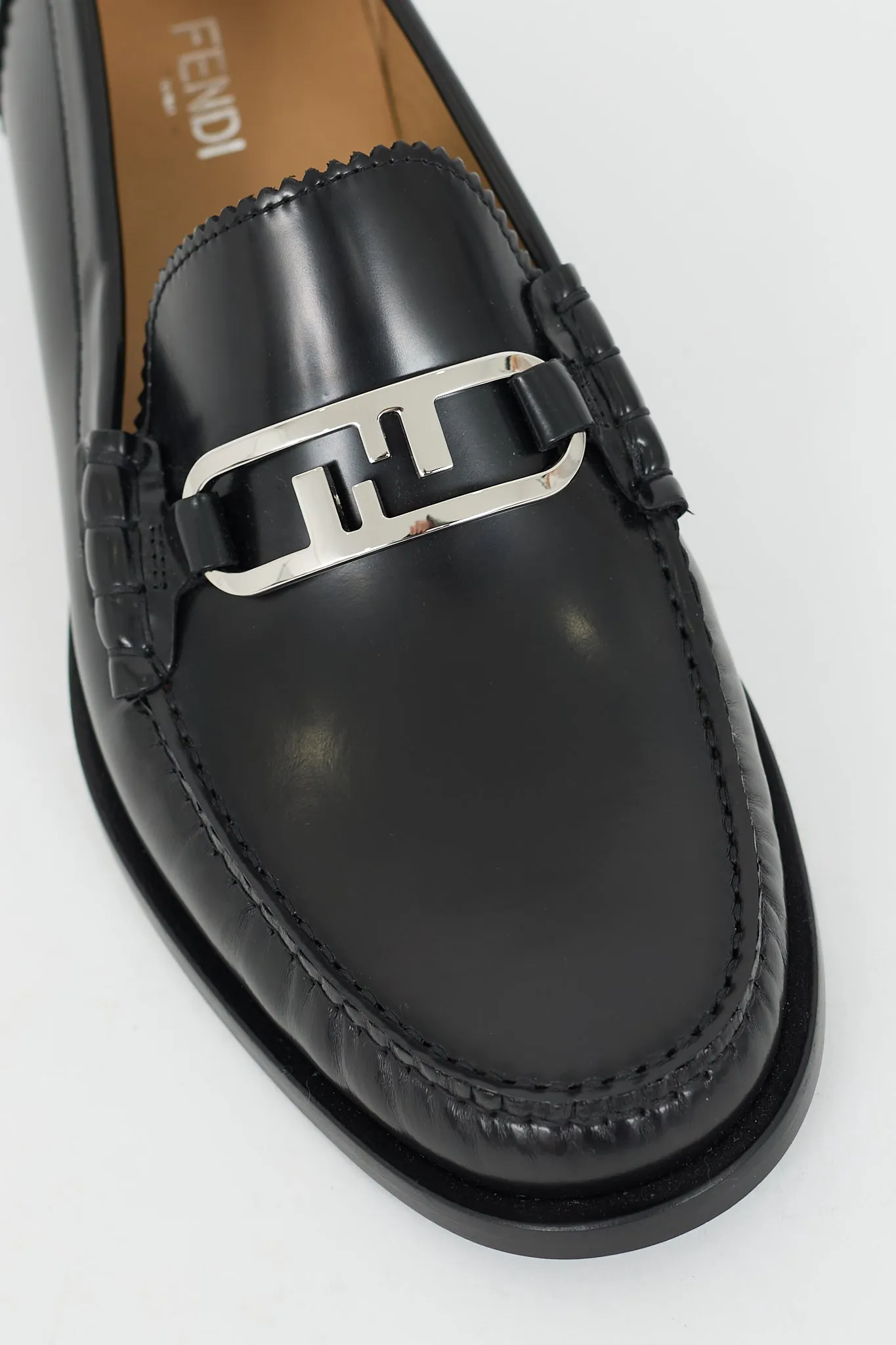 Black Leather O'Lock Loafer