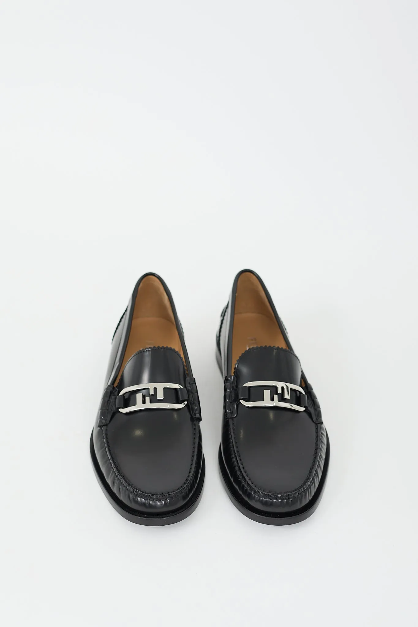 Black Leather O'Lock Loafer