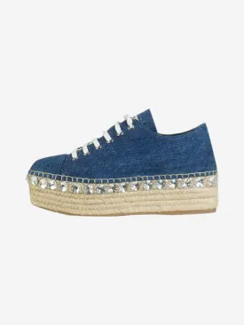 Blue denim platform espadrilles - size EU 36