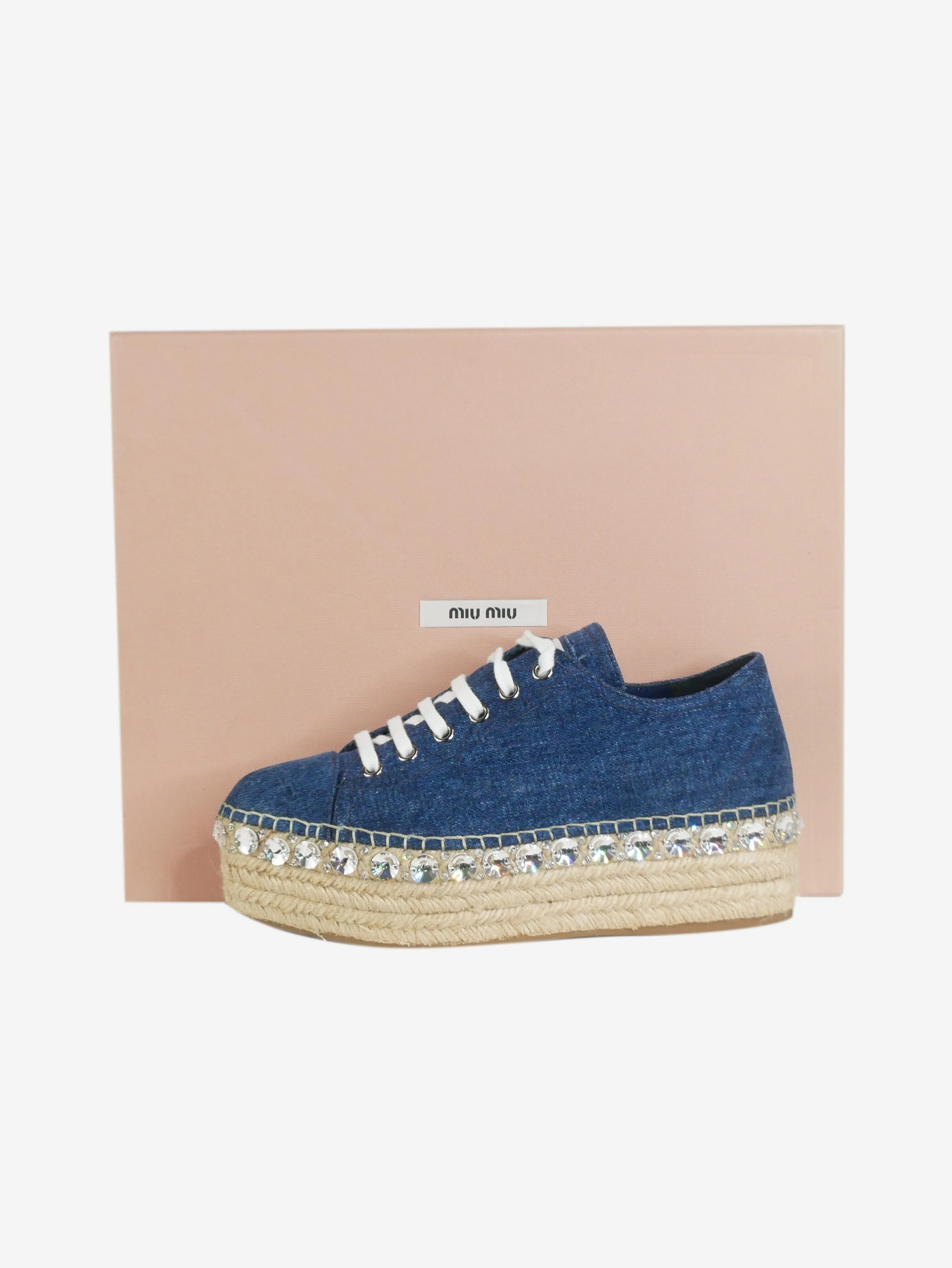 Blue denim platform espadrilles - size EU 36