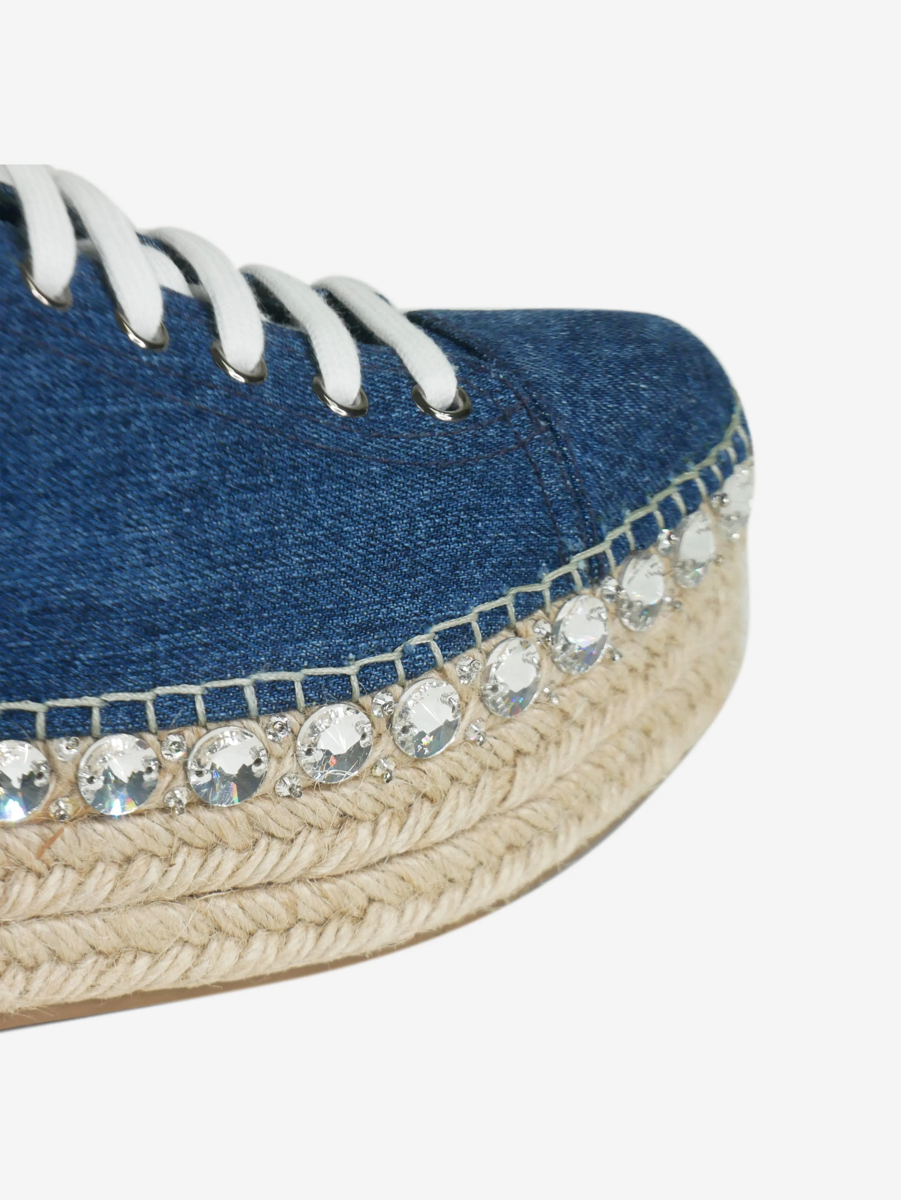 Blue denim platform espadrilles - size EU 36