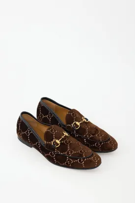 Brown Jordaan Velour Monogram Loafer