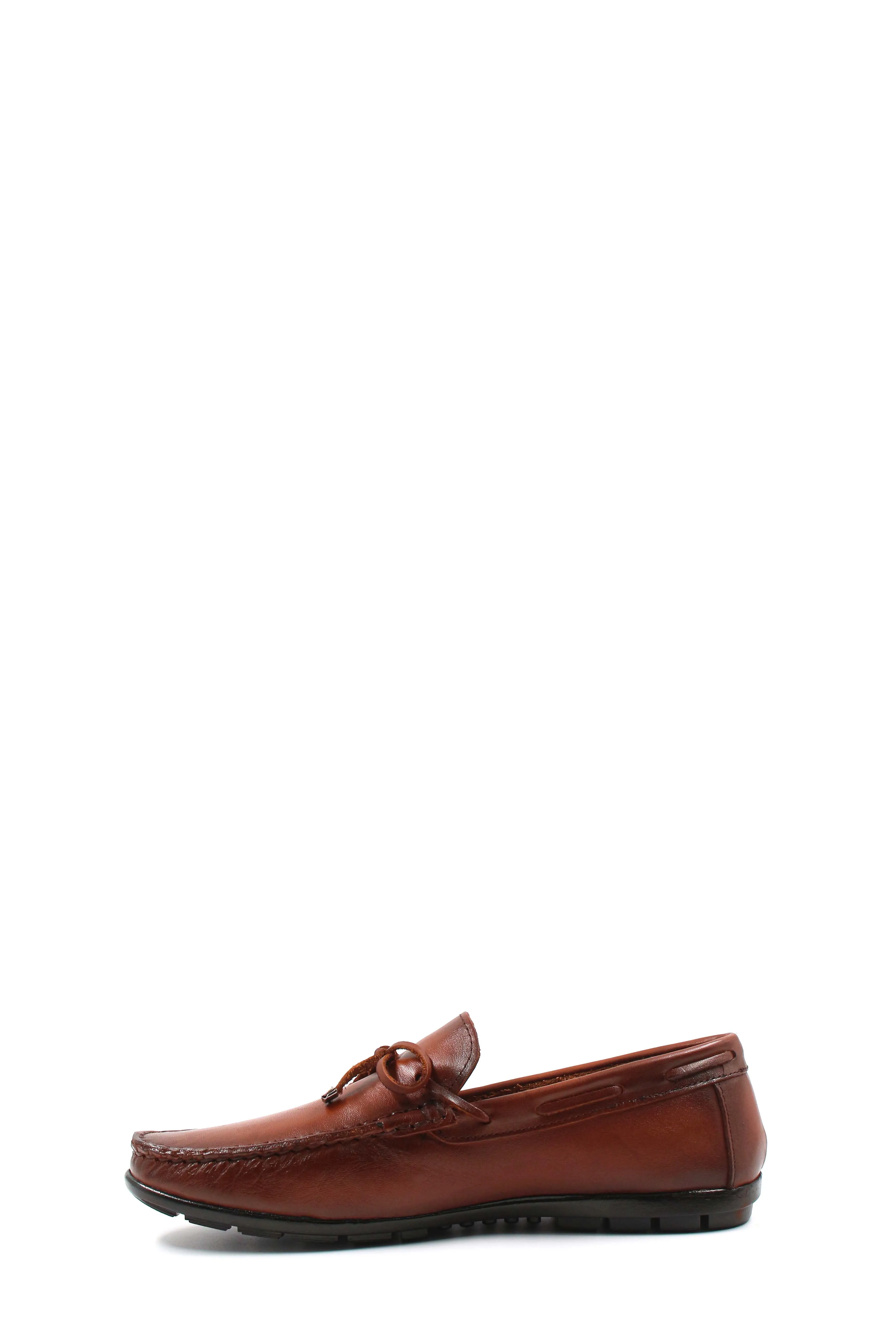 Brown Leather Driving Loafers-Wessi