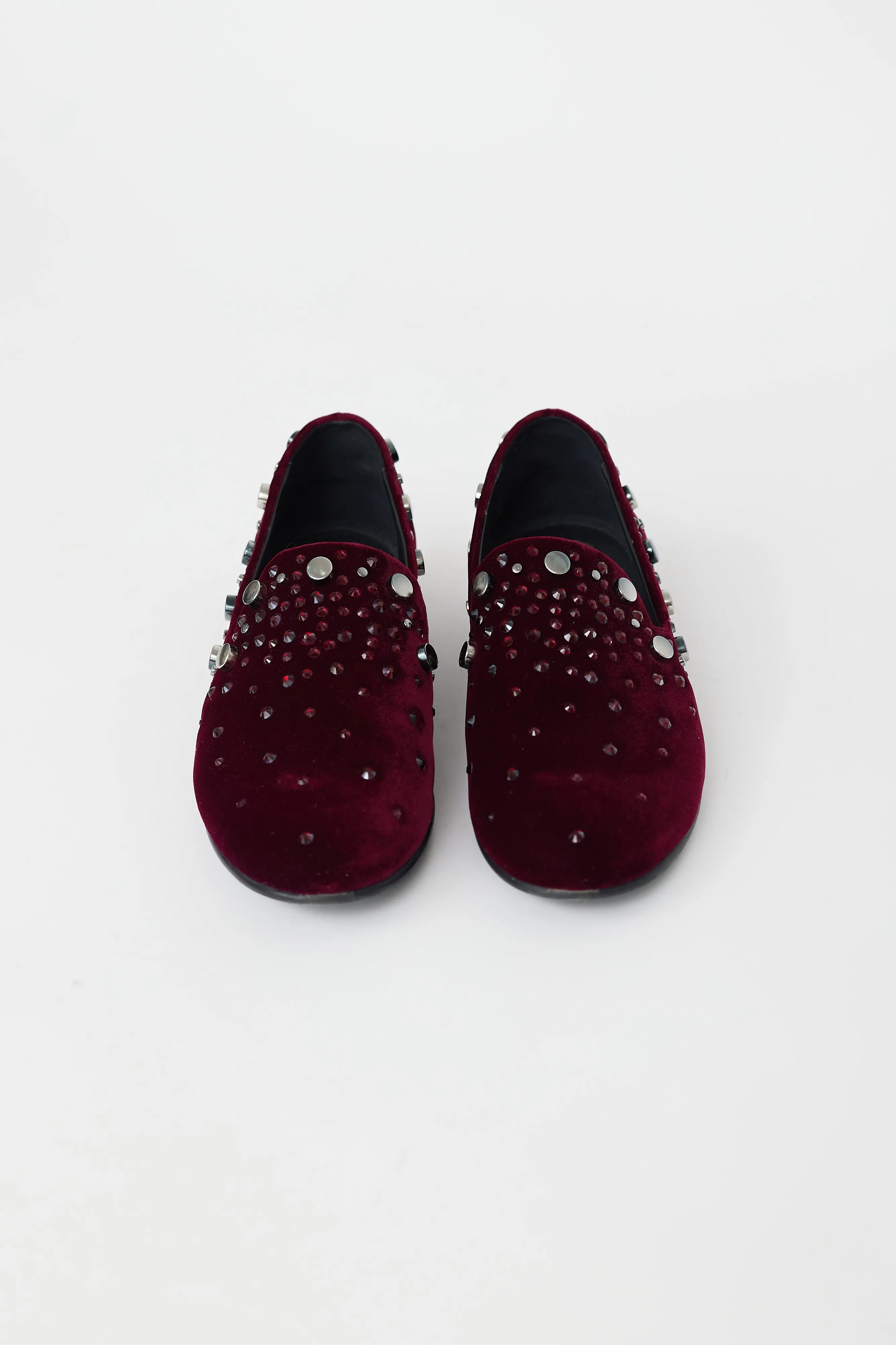 Burgundy Velvet Embellished Seymour Loafer