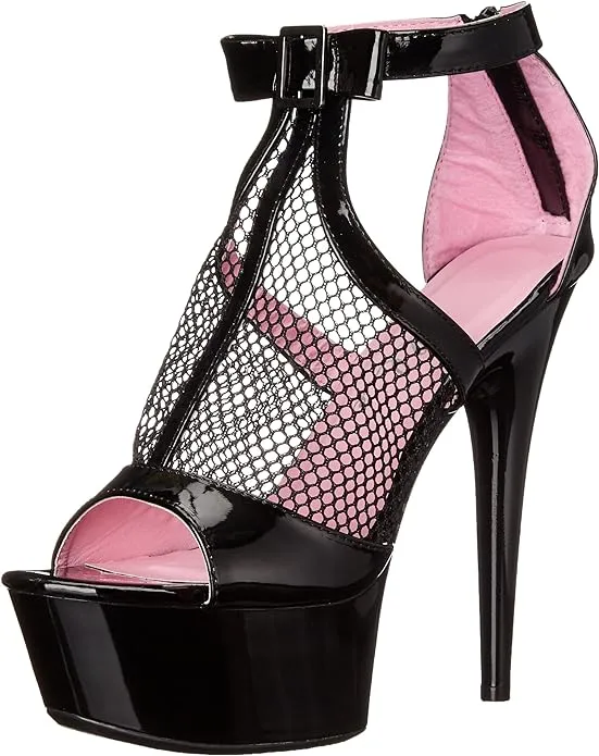 Cais-609 FIshnet/Patent 6" Heel Sandals