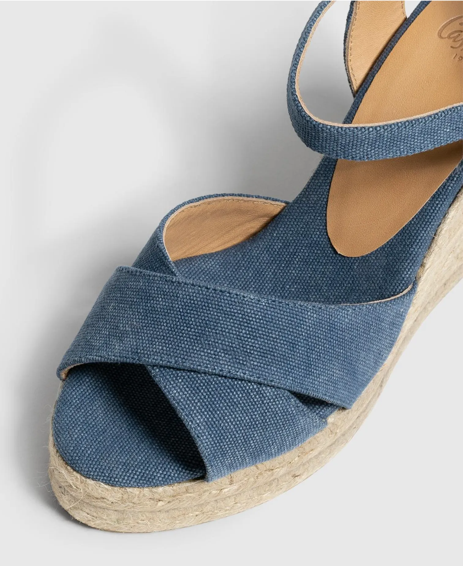 Castaner Blaudell 8ED Azul Denim Blue Wedge Espadrilles