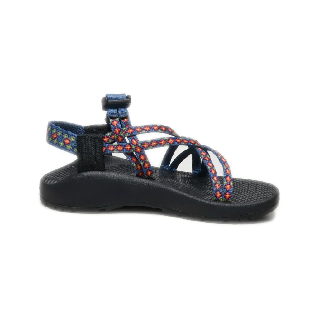 Chaco Strappy Flat Sandals Fabric Blue Colour For Women