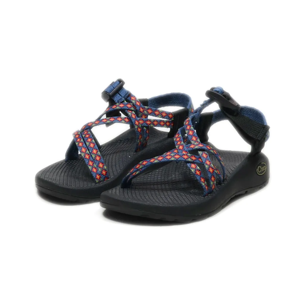 Chaco Strappy Flat Sandals Fabric Blue Colour For Women