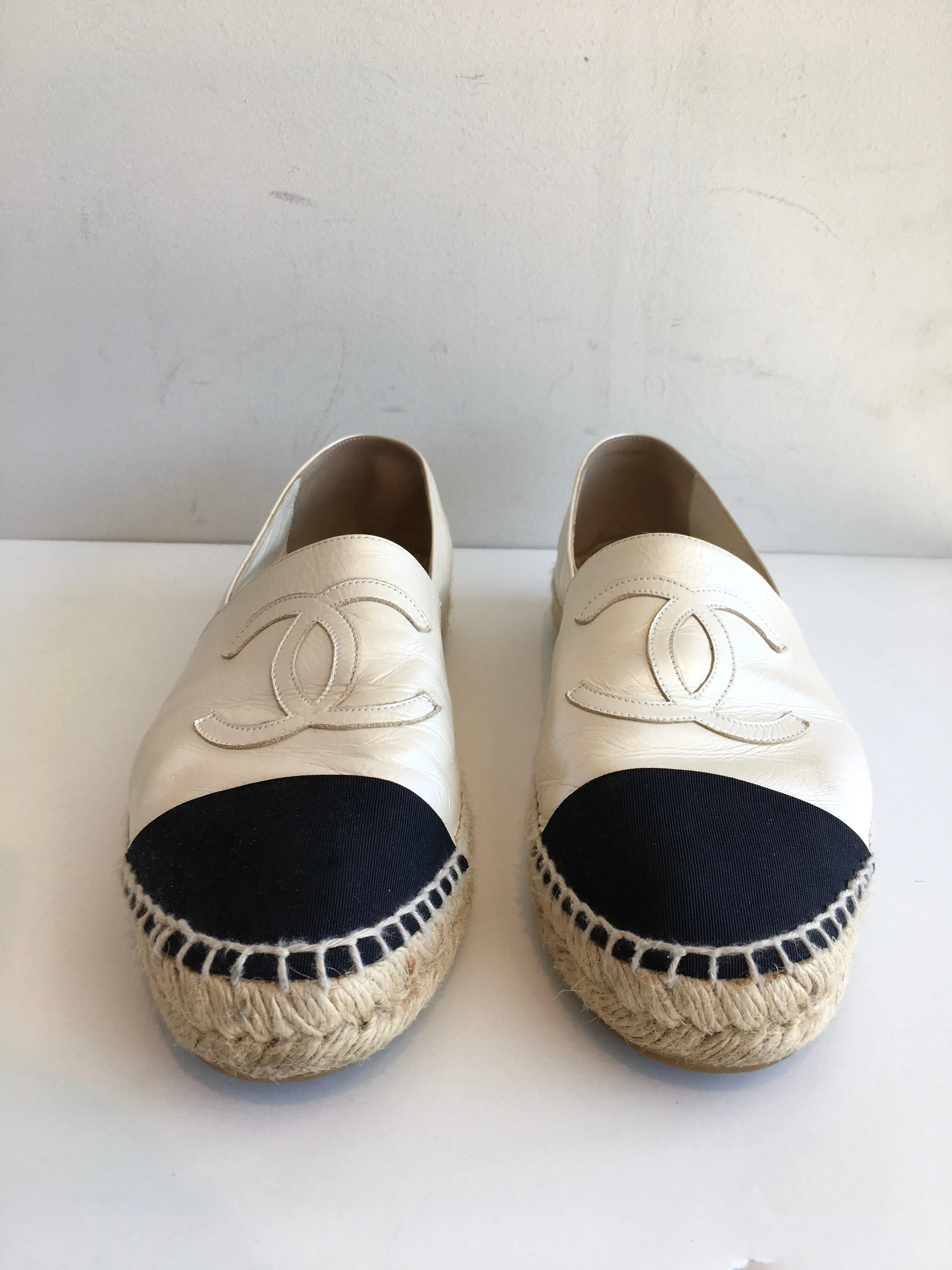 Chanel Pearlescent Lambskin CC Espadrilles