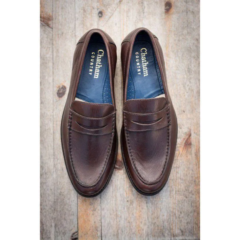 Chatham Mens McQueen Leather Loafer - Dark Brown