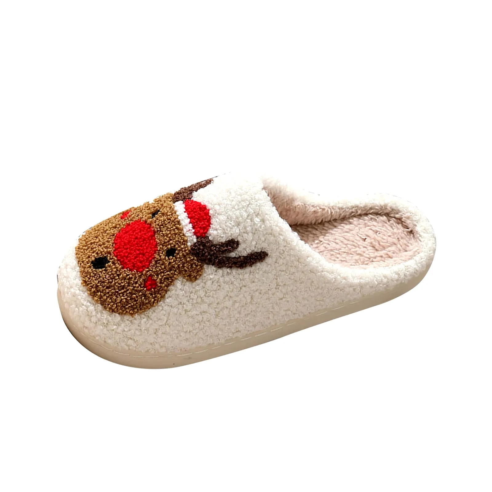 Christmas Slippers for Women Men Soft Plush Fuzzy Winter Holiday Slipper Retro Slippers Comfy Bedroom Christmas Slippers Outdoor