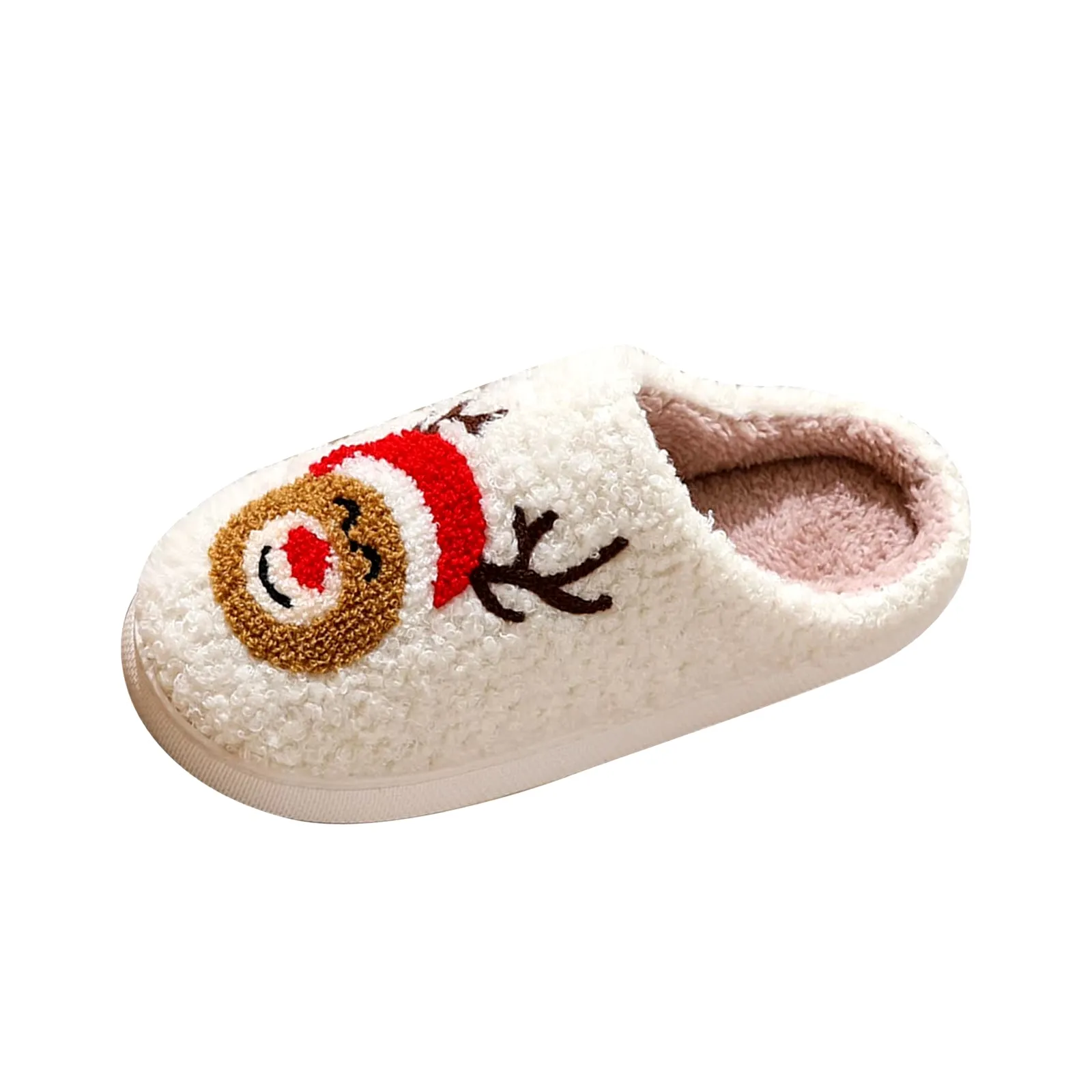 Christmas Slippers for Women Men Soft Plush Fuzzy Winter Holiday Slipper Retro Slippers Comfy Bedroom Christmas Slippers Outdoor