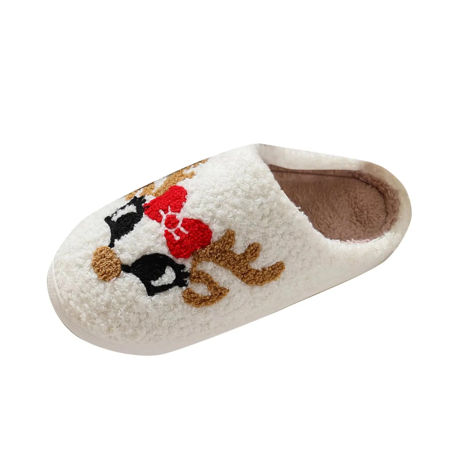 Christmas Slippers for Women Men Soft Plush Fuzzy Winter Holiday Slipper Retro Slippers Comfy Bedroom Christmas Slippers Outdoor