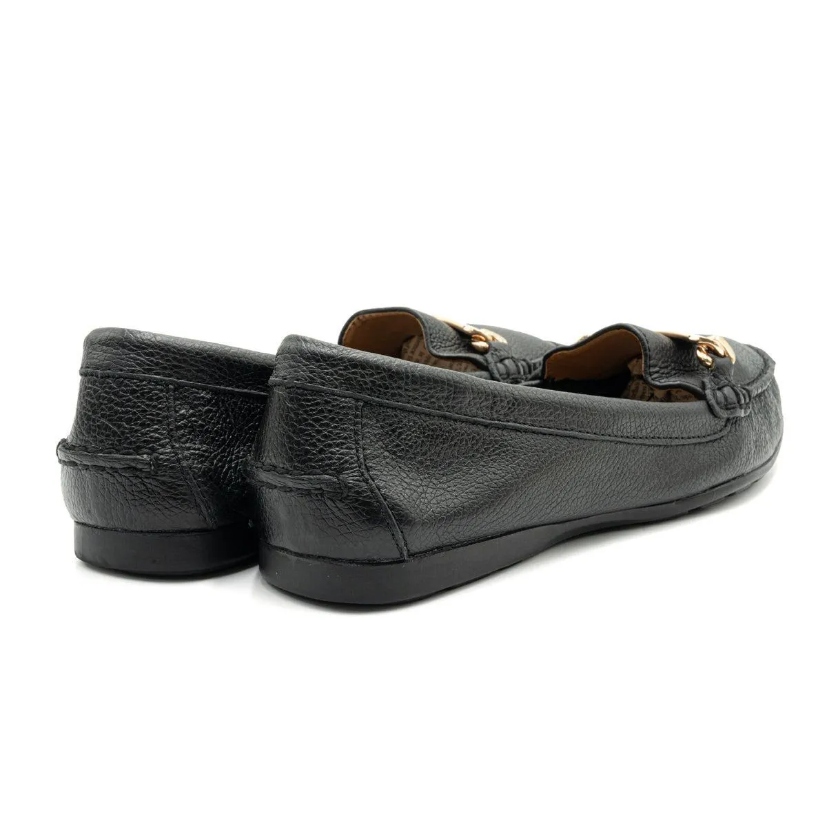 Coach Pebble Slipon Loafers Leather Black Colour For Women