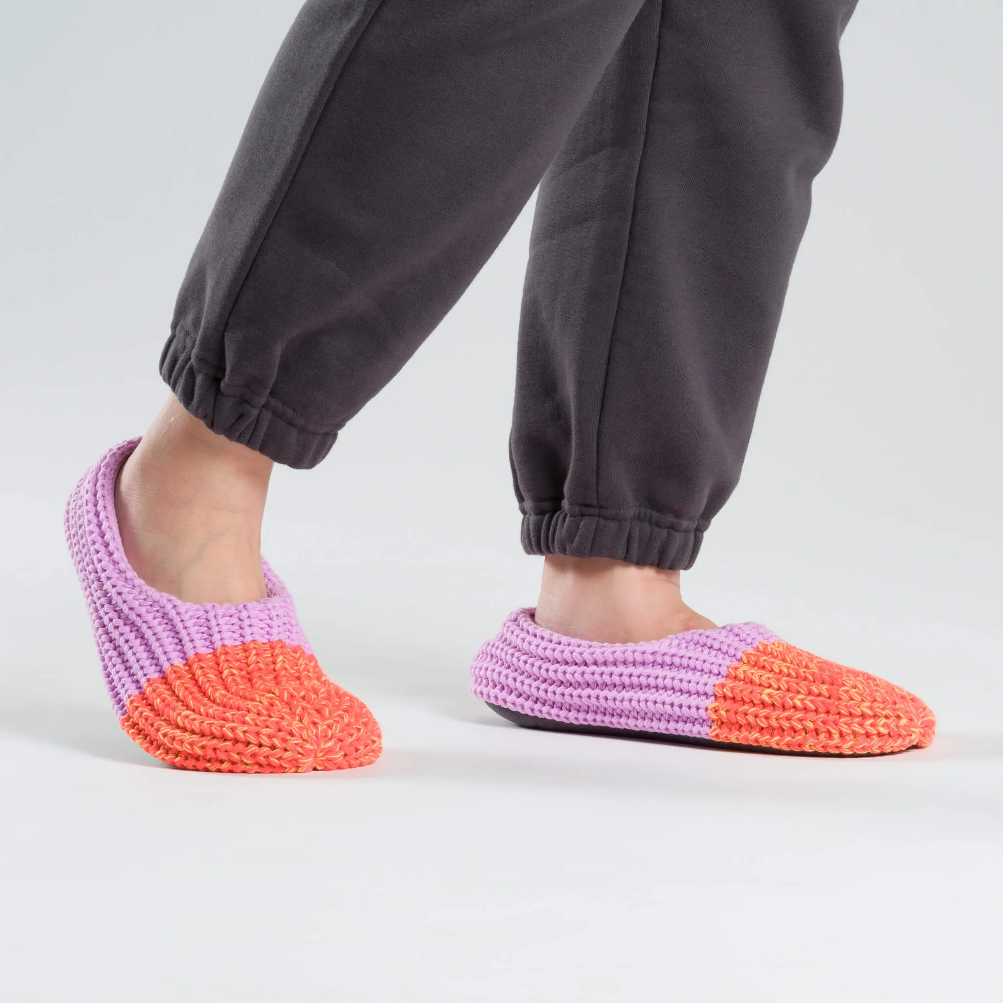 Colorblock Knit Slippers