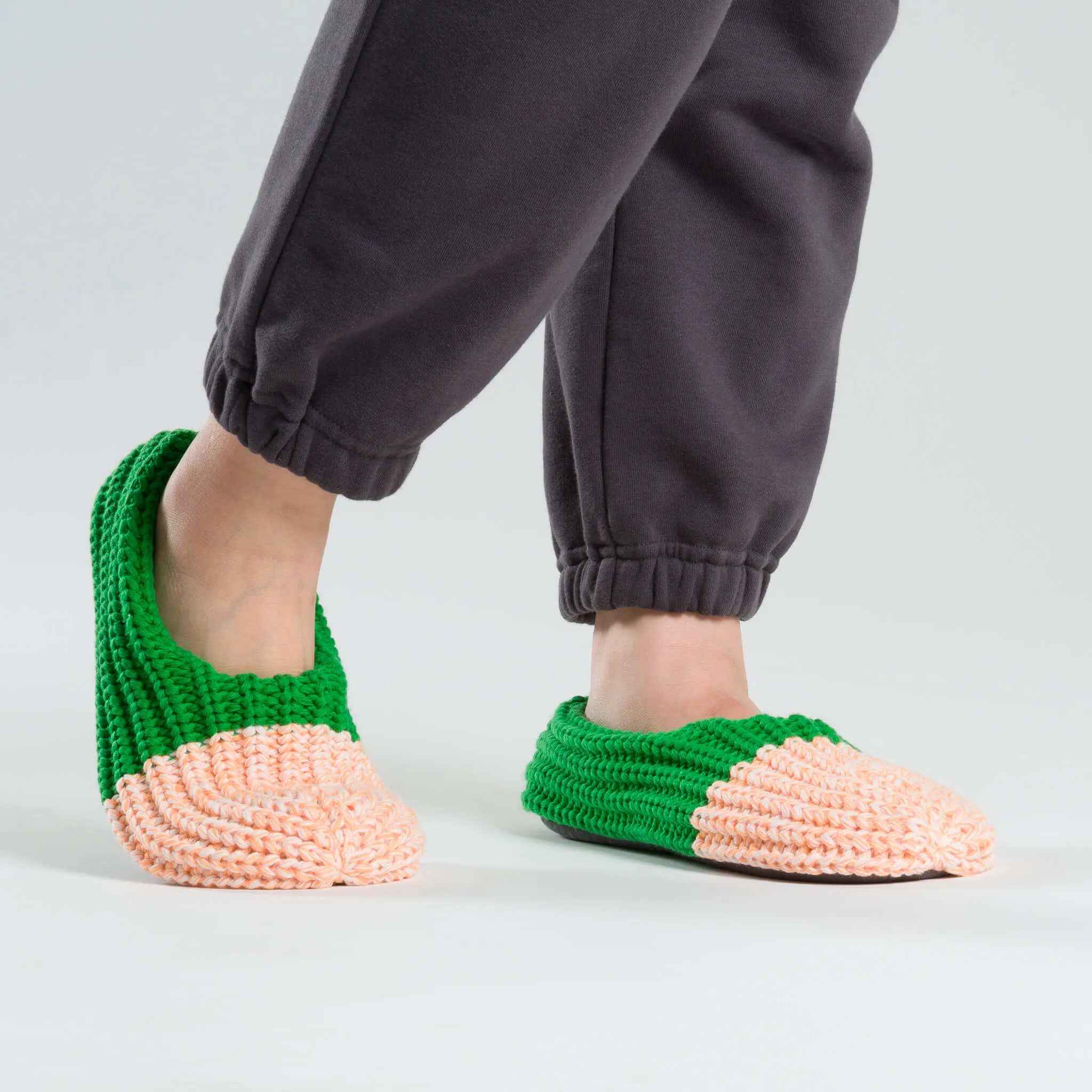 Colorblock Knit Slippers