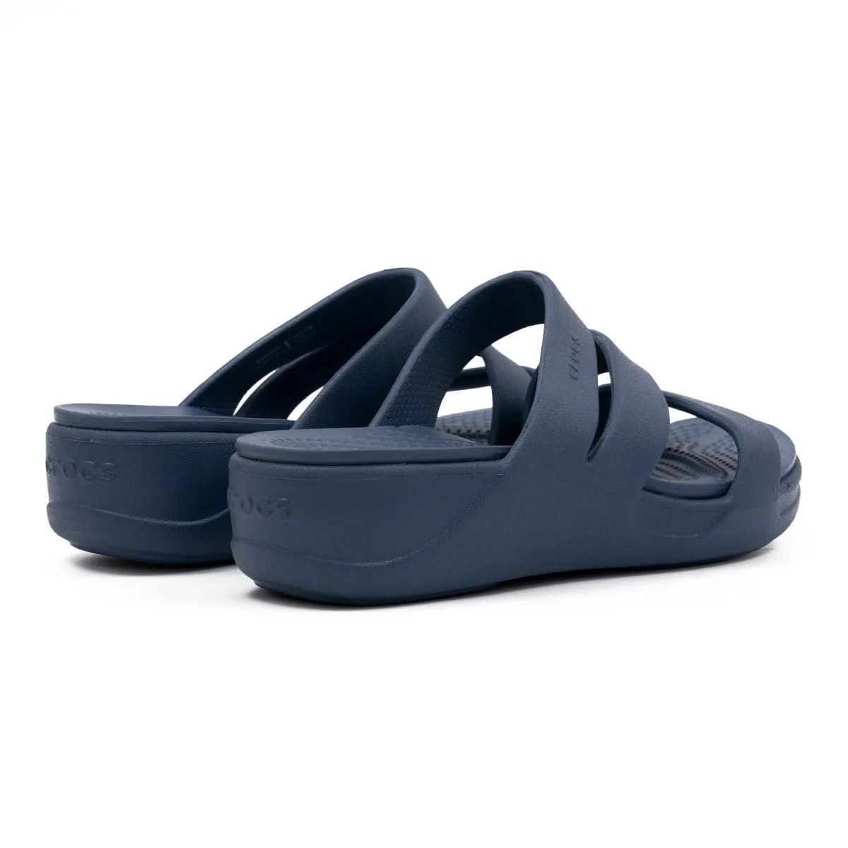 Crocs Monterey Strappy Flat Sandals Rubber Blue Colour For Women