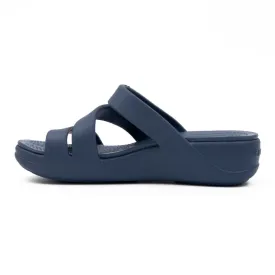 Crocs Monterey Strappy Flat Sandals Rubber Blue Colour For Women