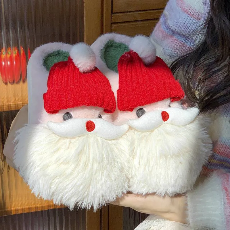 Cute Santa Claus Plush Slippers – Warm & Festive Indoor Slippers for Winter