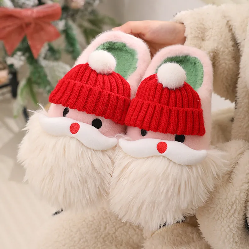 Cute Santa Claus Plush Slippers – Warm & Festive Indoor Slippers for Winter