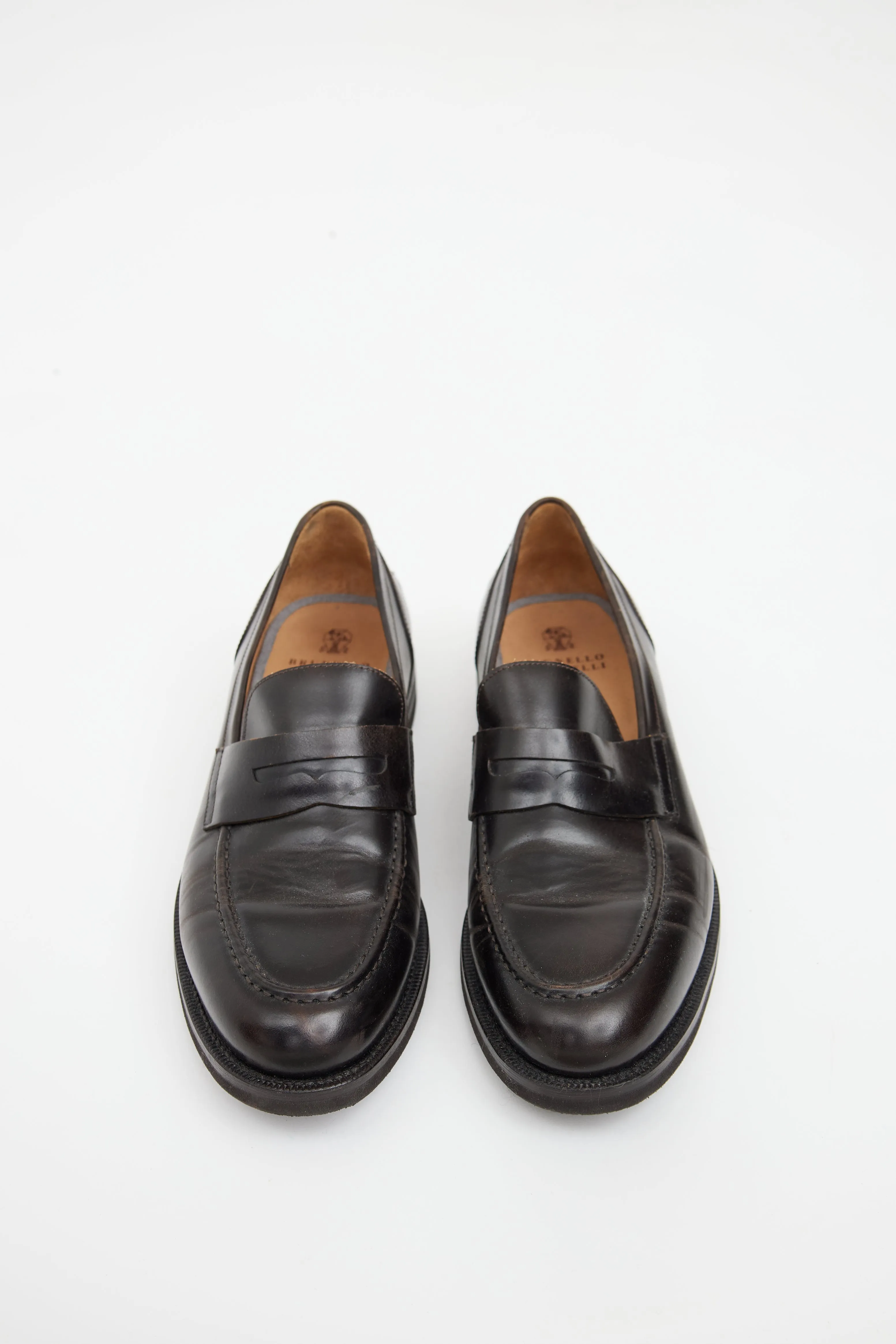 Dark Brown Leather Penny Loafer