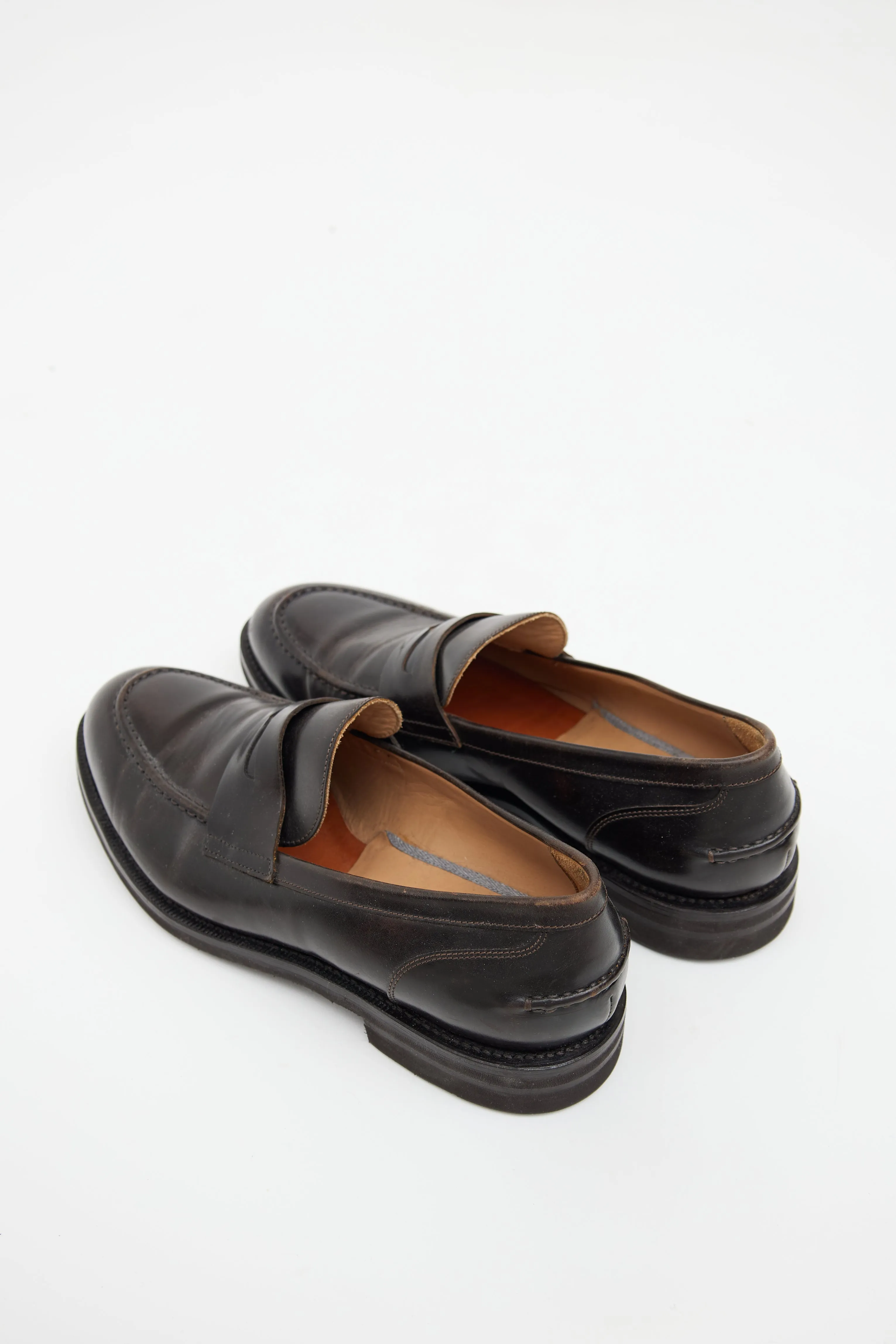 Dark Brown Leather Penny Loafer