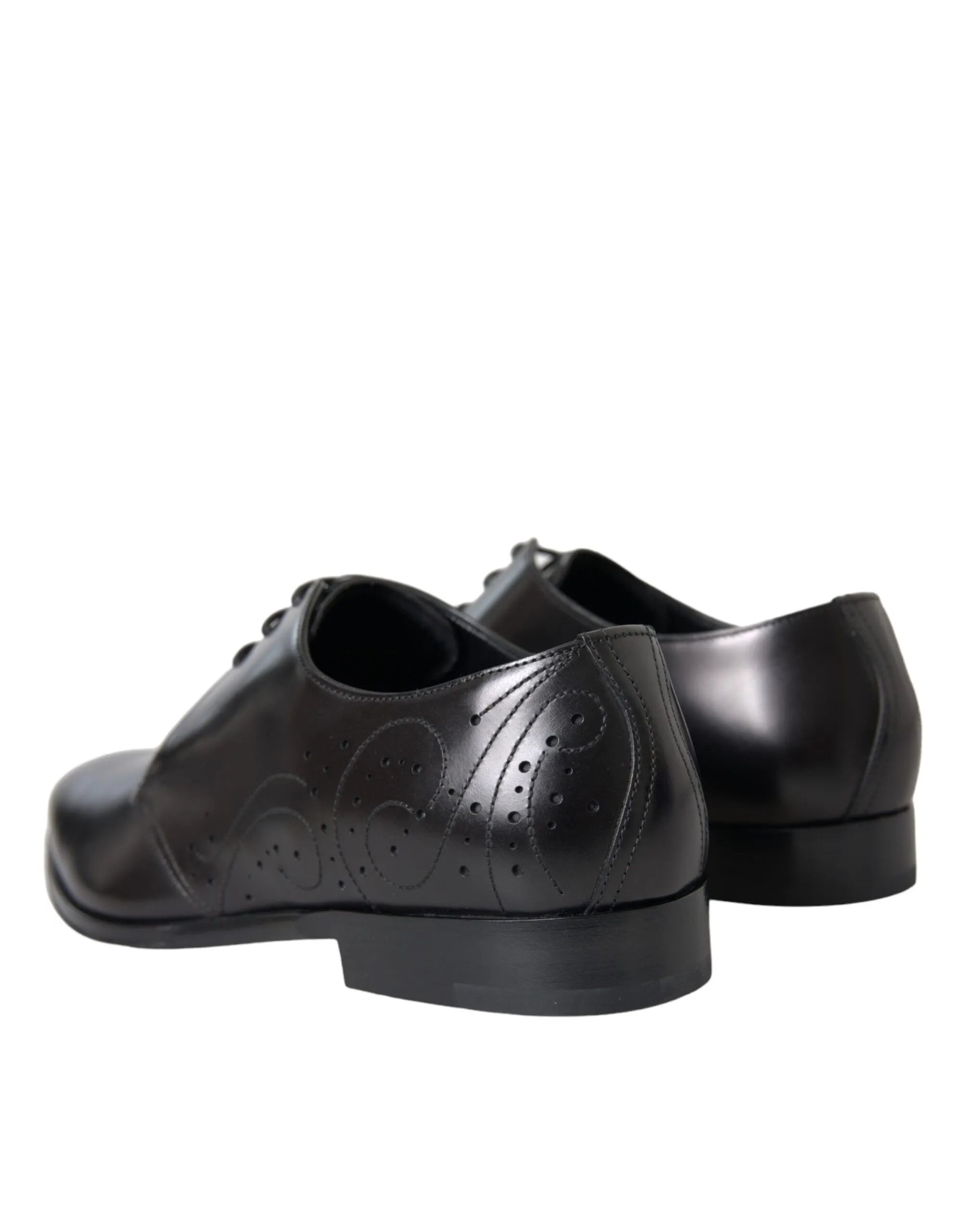 Dolce & Gabbana Black Leather Derby Men Formal Shoes Dress