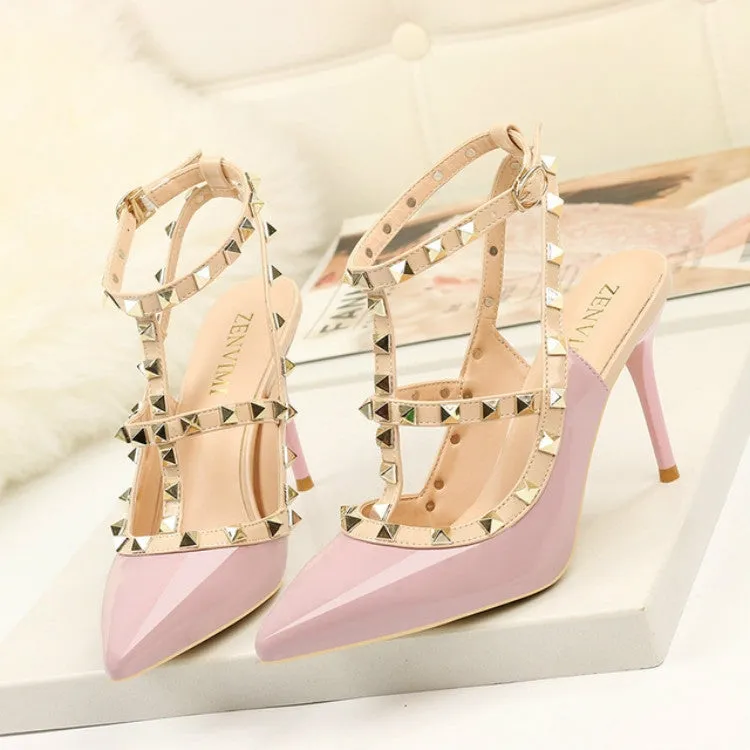 Elegant Pointed Rivet High Heel Stilettos