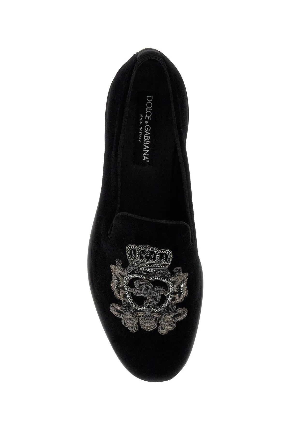 embroidered velvet loafers