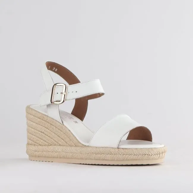 Espadrille Wedge Sandal in White - 12683