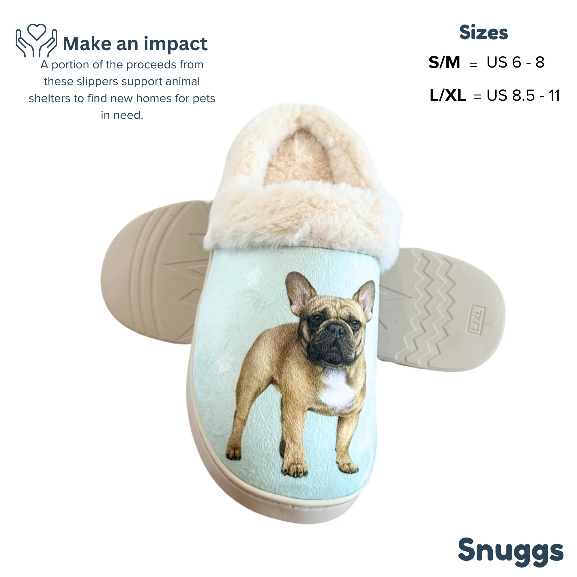 French Bulldog Snuggs Slippers