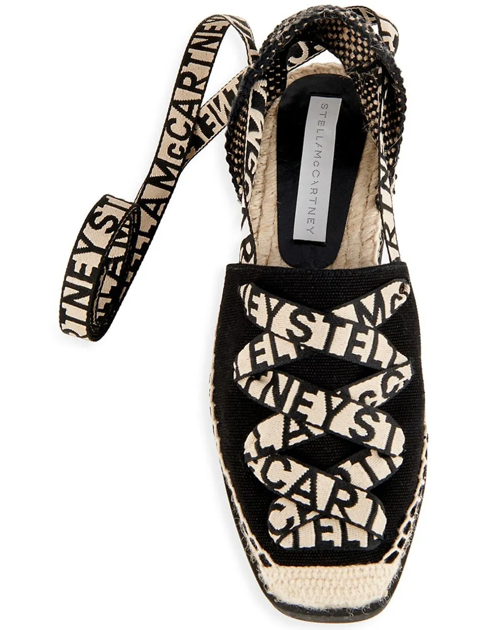 Gaia Logo Platform Espadrilles in Deep Black