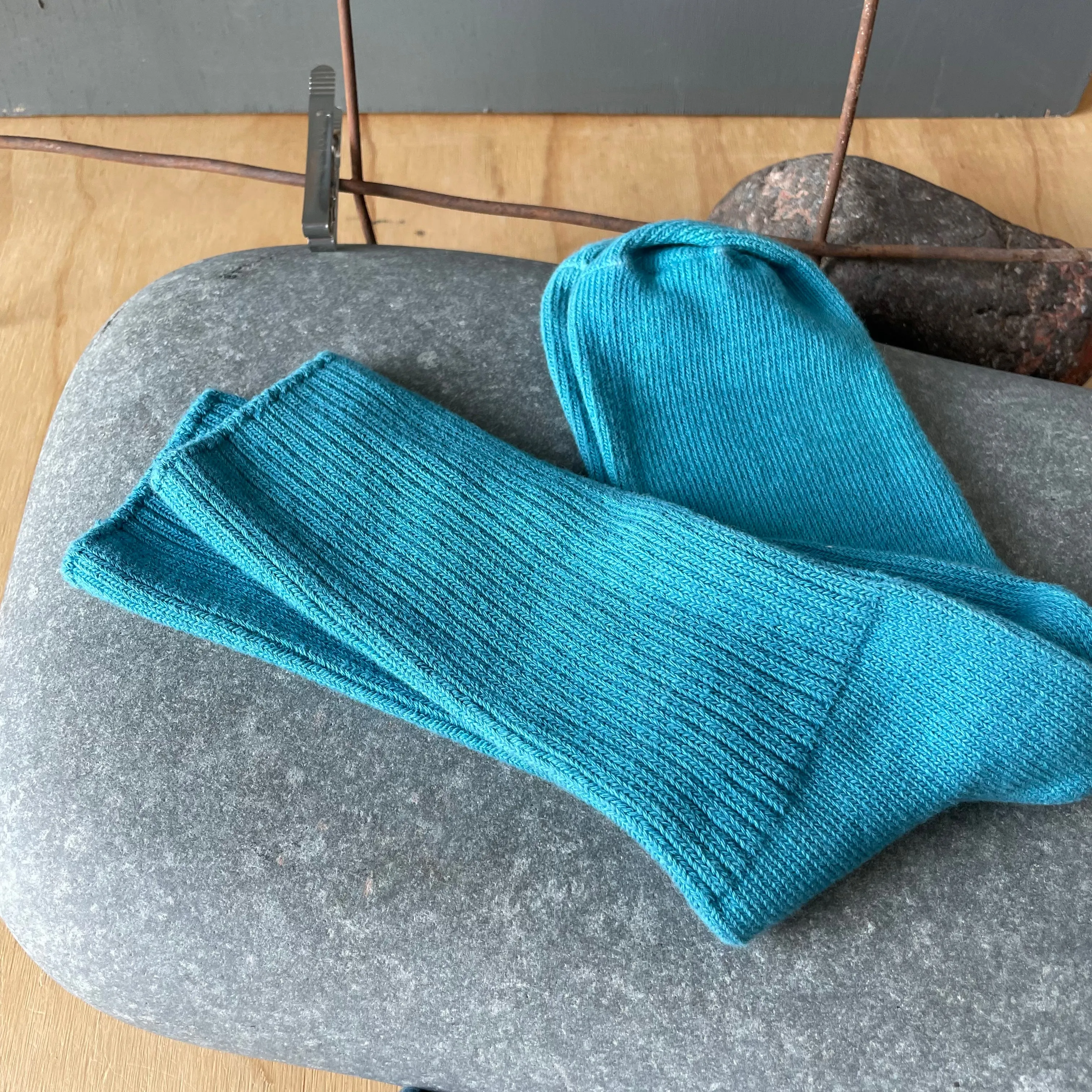 Hand Dyed Cotton Socks in Water Tones by Scarfshop