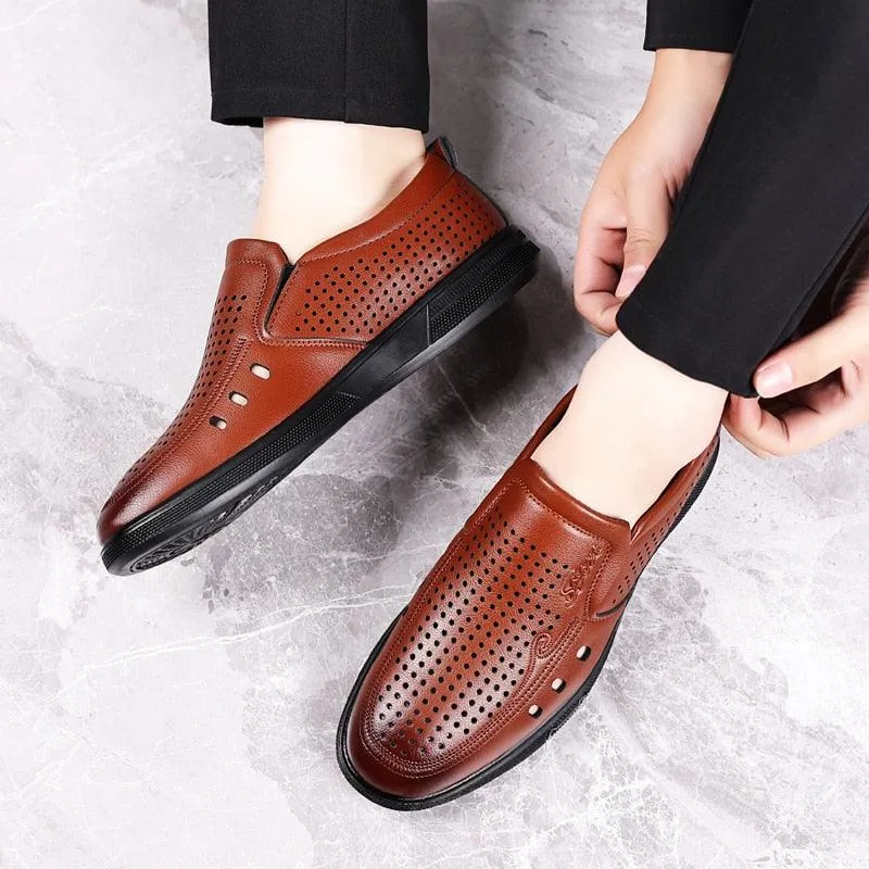 Handmade Casual Slide On Shoes Mens Fashion Business