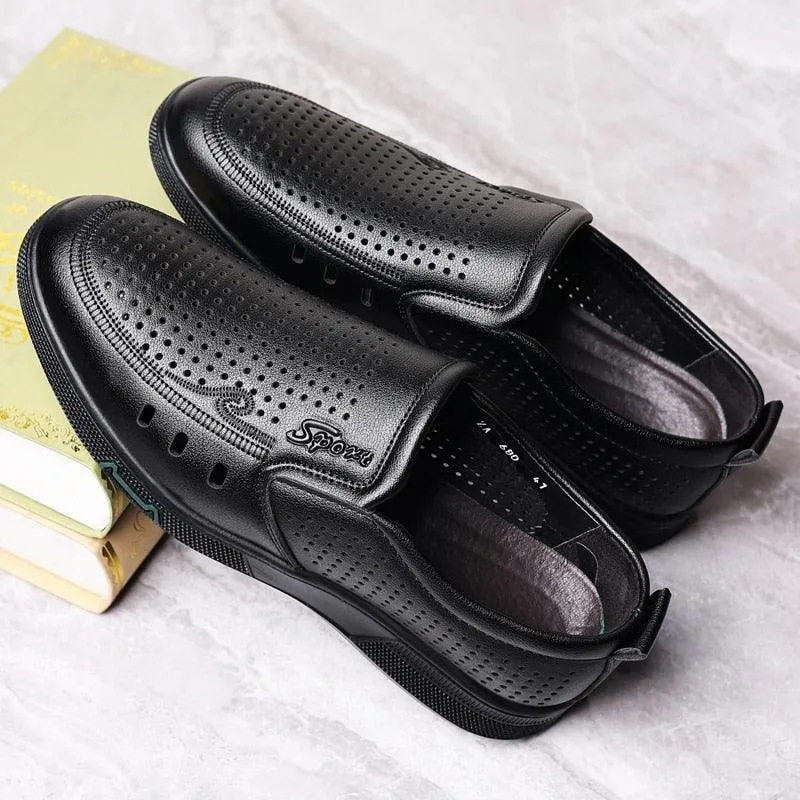 Handmade Casual Slide On Shoes Mens Fashion Business