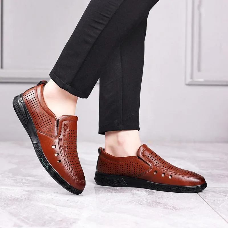 Handmade Casual Slide On Shoes Mens Fashion Business