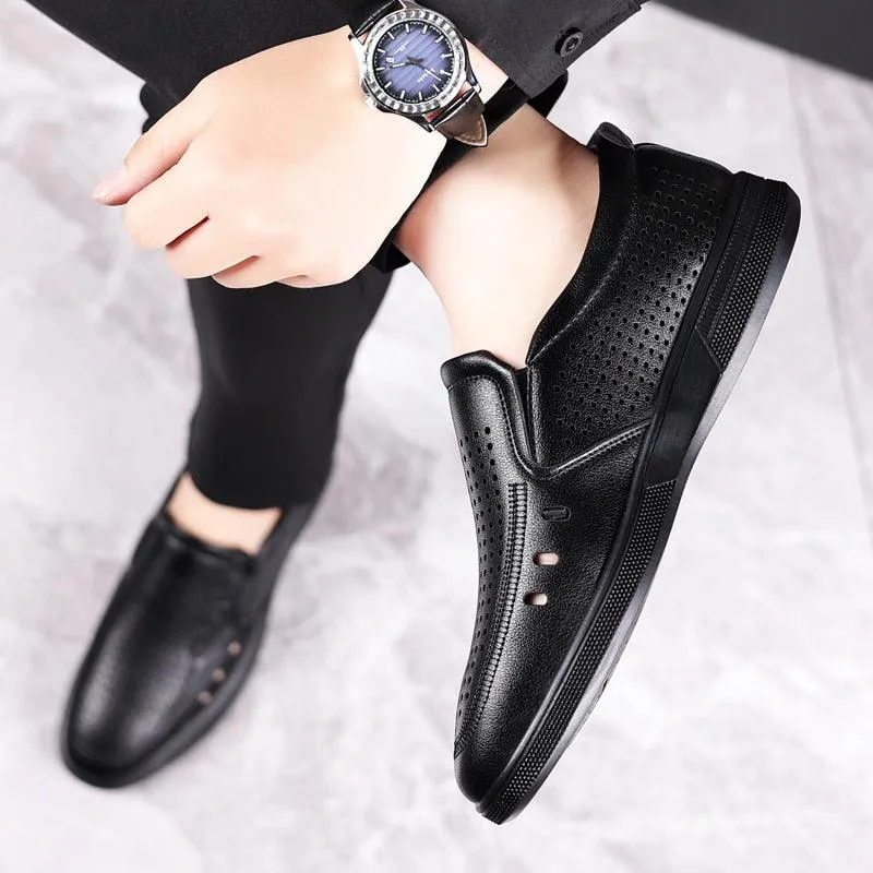 Handmade Casual Slide On Shoes Mens Fashion Business