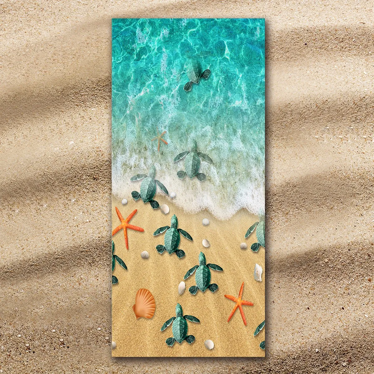 Happy Little Sea Turtles Jumbo Towel