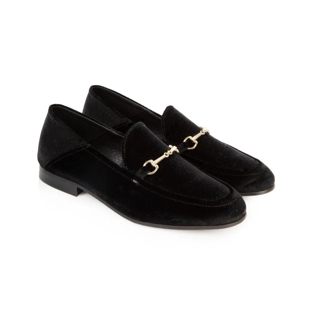 Harper: Black Velvet Loafers