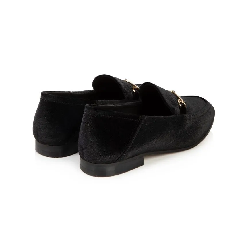 Harper: Black Velvet Loafers