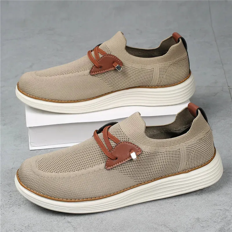 Hnzxzm Summer Men Sneakers Breathable Leather Casual Shoes Men Comfortable Mesh Men Loafers Mesh Men Shoes Outdoor Walking Zapatos