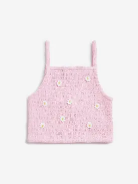 HOP Kids Pink Smocked Top